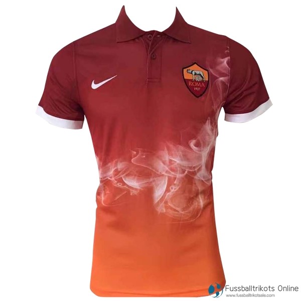 AS Roma Polo 2017-18 Orange Fussballtrikots Günstig